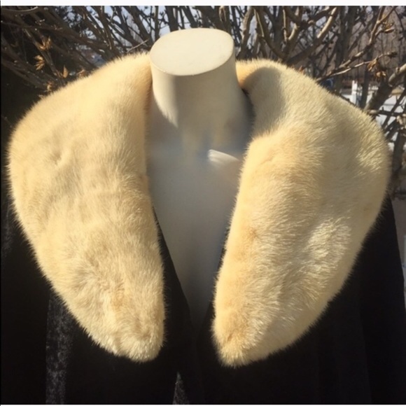 VTG Blonde Mink & Black Sheared Faux Lamb Fur Coat - Picture 2 of 4